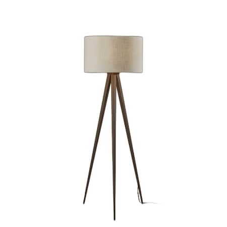 Homeroots Walnut Metal Floor Lamp21 x 21 x 60.25 in. 372908
